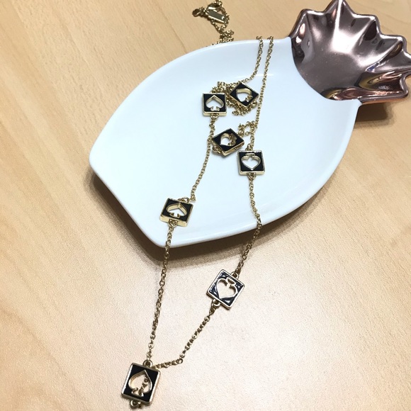 kate spade Jewelry - Kate Spade - gold and black spade long necklace